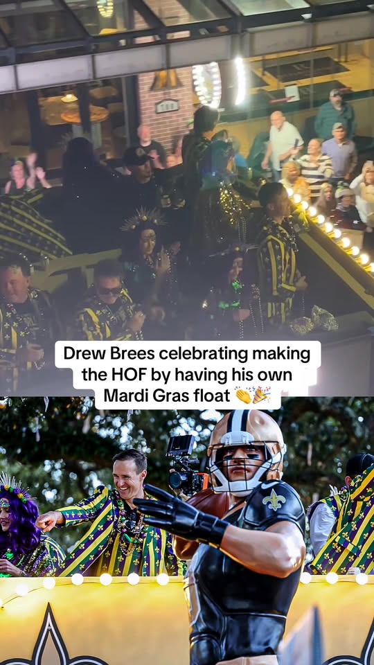 Drew Brees might be the king of New Orleans 👑 

Brees rode in Mardi Gras Krewe of Bacchus parade in celebration of being named to the NFL Hall of Fame class of 2026 👏

(🎥 NewOrleansSaints/TikTok)