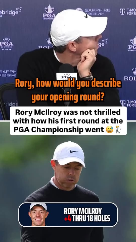 Rory McIlroy kept it very, very real after struggling during his opening round at the PGA Championship 😂

(🎥 via FlushingItGolf / X, PGA)