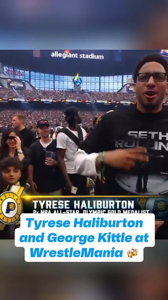 George Kittle stole Tyrese Haliburtons drink at WrestleMania 🍻

Via ESPN | #wwe | #nba | #nfl