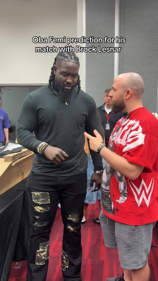 Oba Femi prediction for his match with Brock Lesnar #wwe