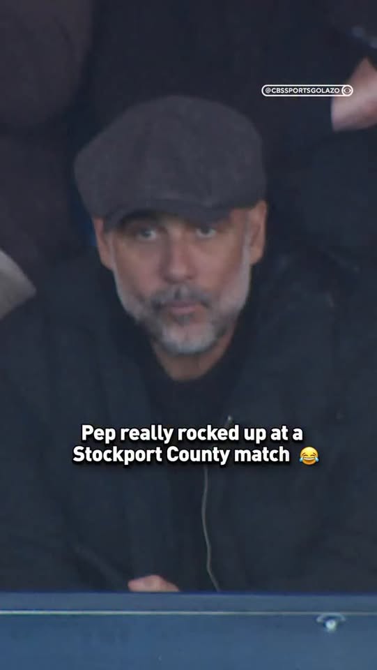 Pep Guardiola spotted in the stands of Stockport County vs. Port Vale during the PSG vs. Bayern #UCL match 😅

#EFLLeagueOne #EFL #ManchesterCity