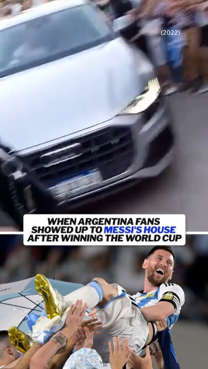 Lionel Messi pulled into his driveway to the surprise of Argentina fans celebrating around his home after winning the World Cup in 2022 😮 

(🎥: TomasDvoretzky)