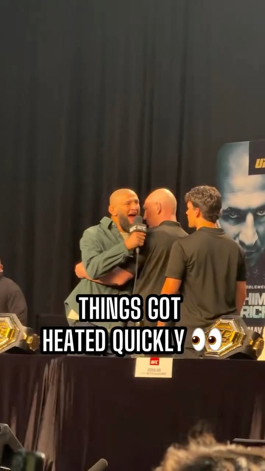 Khamzat Chimaev and Sean Strickland got heated right off the bat! 😅