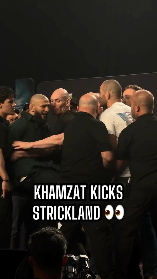 Khamzat Chimaev and Sean Strickland face-off ended exactly how you’d expect 😅