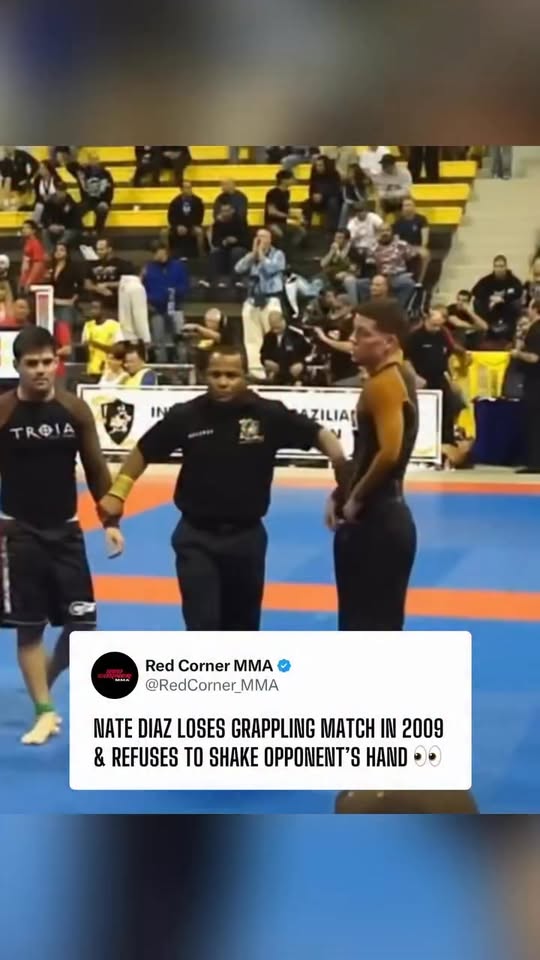 A young Nate Diaz loses grappling match and refuses to shake opponent's hand 😅👀