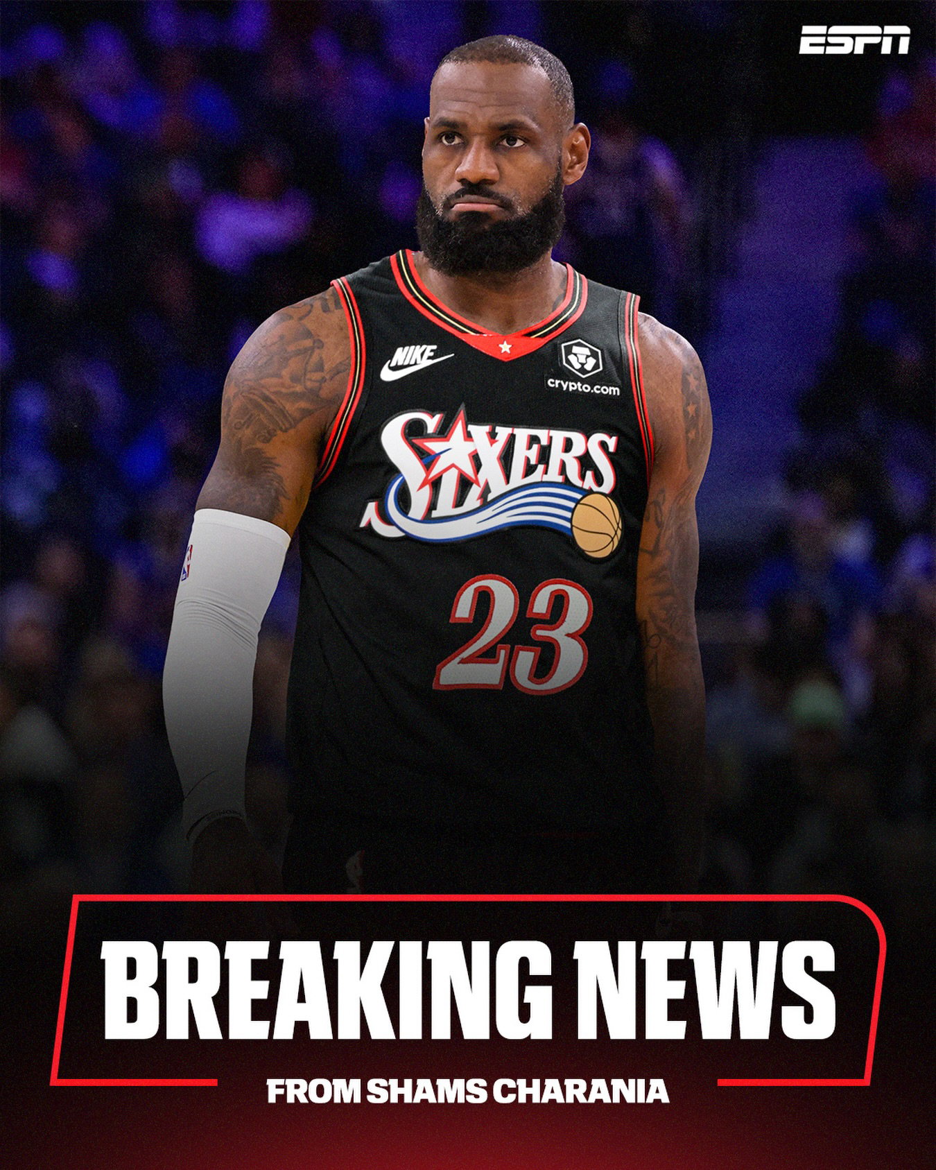 BREAKING: LeBron James is signing with the Philadelphia 76ers on a two-year, $8 million deal with a player option, Klutch Sports Group and Klutch CEO and Game Over show host Rich Paul tells ESPN.