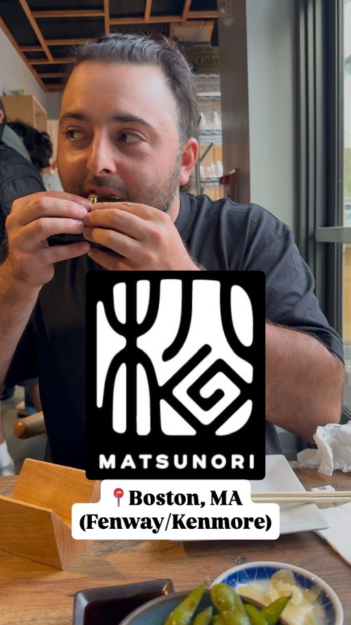 Linked up with my buddy @chopstickmurphys at one of his favorite spots in Boston, @matsunori.handrollbar 
I’ve been jonesing for some good sushi, but they don’t do the traditional sushi you’re used to eating. They do hand rolled sushi (see video to see what I mean). It was my first time eating this style and it won’t be the last. I’m coming back here specifically soon enough. This place was great. All the seafood was incredibly fresh. Even that egg jello appetizer (chawanmushi). 

Matsunori is a must try. A perfect place to go before hitting a Sox game. It’s located right by Fenway. And it’s always a good time dining with chopstick. Make sure you follow him too, his videos are great. Come by Matsunori and let em know who sent you. 

#fyp #foryou #chopstickmurphey #bostonfood #foodiesofboston #japanese #sushi #wdyets #comedy #foodie #fenway #eatgood #haha