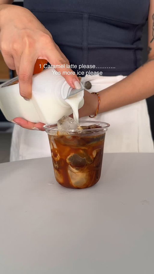 Nothing special just a caramel latte 

Was wondering💭 are there still people doesn’t know how to make a caramel latte? 

All you need is caramel sauce, espresso, milk, ice 🧊 
💥 pour everything together and there you go!

Ft: my fav song at the back hehe 

#caramel latte