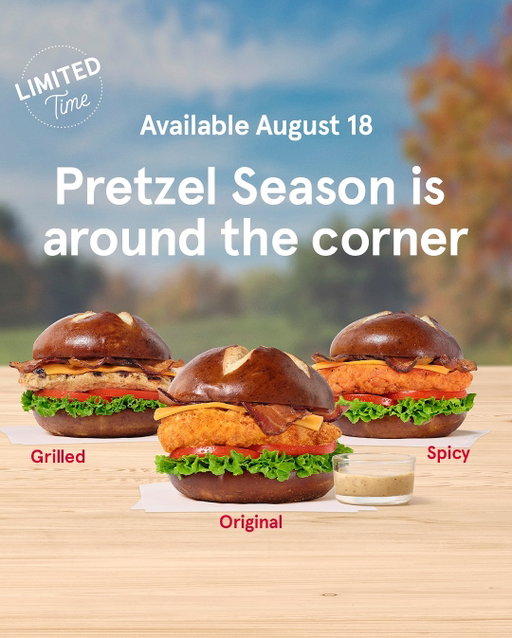 Excited about new flavors? We are, too.​ ☺️ Pretzel Cheddar Club and Cherry Berry beverages, made with ​natural cherry and berry flavors, are coming to the menu August 18th.