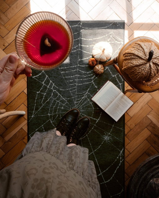 PSA: We're currently accepting spells, sips, and unsolicited book recs.

Photo by @delve.interiors featuring our Web Soft Black Rug.