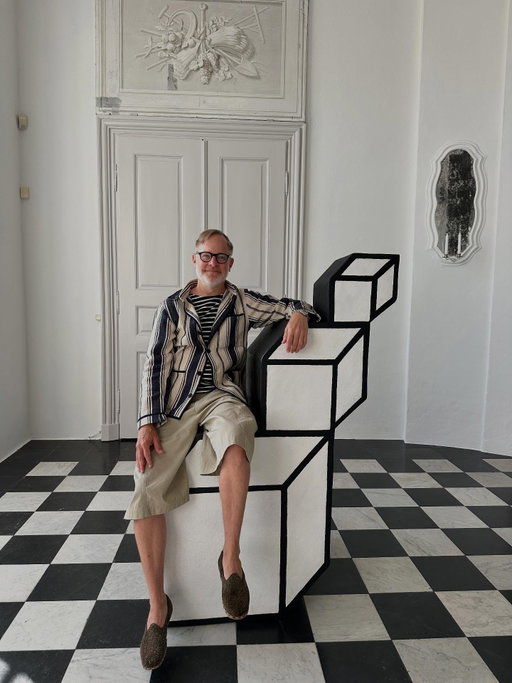 An absolutely sublime experience at the just-opened Valdemars Slot, the only royal palace of Denmark in private hands. The current owners, a young family, after a tumultuous recent history and an incredible dedication to the preservation of this family legacy, have dedicated this glorious space to contemporary art and honoring the idea and act of patronage. Celebrated, reclaimed, historic art and furniture is juxtaposed with newly commissioned works and exhibitions of contemporary artists. The inaugural exhibition features work by Jiří Georg Dokoupil, noted for his painted and blown glass bubbles. The colors and shapes against the oversized portraits and sea views are just breathtaking. The Tea House overlooking the Baltic features a work by Rong Bao, a recent graduate of the Royal College of Art in London. There are notable paintings and a series of three truly spectacular tapestries that have remained untouched for centuries. The purity of the space, so wonderfully Danish in its nature: the unfinished wood floors, the matte walls, the elaborate decorative steel heaters, the decorative plasterwork ceilings, is magical environment in which to view art. Wow. And what a glorious day to be here, with a sunny cloudless sky. This is an exciting addition to the contemporary art world. Many thanks to @nickeykehoe for their recent post that I happened upon while we were nearby on the island of Fyn that led us here. The power of social media can be wonderful, especially while traveling.