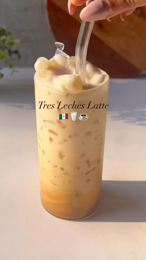 If you love the Mexican Tres Leches Dessert, then try this super delicious Tres Leches latte ✨

Iced Tres Leches Latte Recipe
Ingredients:
Instructions:
-Dissolve Instant Coffee:In a glass, dissolve 2 tsp of instant coffee in 2-3 tosp of hot water. Stir until fully mixed.
-Add Condensed Milk: Mix in 1 -2 tbsp of condensed milk with the coffee until well combined.
-Add Ice:Fill the glass with ice cubes.
-Pour in the Milk: Add 15 ml of evaporated milk, followed by 100 ml of cold milk.
-Stir and Enjoy:Stir everything together for a sweet and creamy iced latte!

#tresleche #icedlatte #instantcoffee #nescafè #coffeegirl #reelsinstragram #reelsvíral #reelsinstagaram #coffeelover