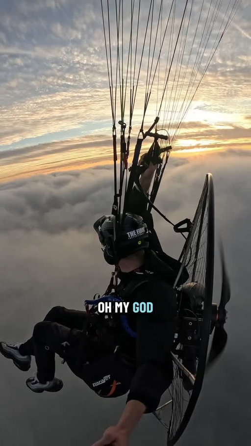 I barely had enough fuel to do this😂☁️ 
#clouds #paramotor #flying
