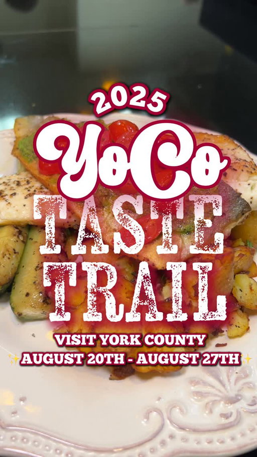 YoCo Taste Trail 2025– Hosted by Visit York County, this week-long culinary celebration (August 20th – August 27th) gives residents and visitors the chance to indulge in multiple restaurants across a diverse food scene. This year’s lineup includes:
 
▪️Ay Papi Tacos + Tequila (3 Courses - $28)
▪️Clover Harvest (3 Courses - $50)
▪️Corks, Cooks + Books (3 Courses - $50)
▪️Elk Ave Tavern (3 Courses - $50)
▪️Epic Chophouse (3 Courses - $50)
▪️Fish Market (3 Courses - $35/ 3 Courses - $45) 
▪️The Flipside Café (3 Courses - $38)
▪️The Flipside Restaurant (3 Courses - $42) 
▪️Fortes Mill (FM) Eatery (3 Courses - $48)
▪️ Illumination Wines (3 Courses - $30)
▪️Kounter (3 Courses - $45)
▪️Old Town Kitchen + Cocktails (3 Courses - $40) 
▪️Salmeri’s Italian Kitchen (3 Courses - $38)
▪️The Social Cork Wine Bar (3 Courses - $50)

Make your reservations now!
 
To kick off the celebration, Visit York County, in conjunction with US Foods, hosted a live cooking competition, the YoCo Taste Trail Kitchen Takeover. The emcee for the event was US Foods’ business manager, Jeremy Bevins, and featured chef and cooks from three participating YoCo Taste Trail businesses:
 
▪️Jon Fortes
📍Fortes Mill (FM) Eatery- 217 Main St, Fort Mill, SC
✨Oaxacan Chili Rubbed Beef Tri Tip
 
▪️Gil Gonzalez
📍Ay Papi Tacos + Tequila- 210 E Main St, Rock Hill, SC
✨Papi’s Pork Chop
 
▪️The Clover Harvest Team
📍Clover Harvest- 1007 Old North Main St, Clover, SC
✨Rainbow Trout, served with housemade chimichurri, seasonal veggies from Bush-N-Vine, and crispy fingerling potatoes
 
✨- featured menu item during the YoCo Taste Trail
 
The event was judged by elite members of the community, Andy Clinton, the President and CEO of Visit York County, Semeka Randall-Lay, the head coach of Winthrop University’s Women’s Basketball team, and Lucas McFadden, the co-host of Palmetto Mornings on WRHI and co-anchor/producer at CN2 News. The dishes were judged based on taste and flavor, presentation, creativity, use of local ingredients, and overall impression.
 
🏆The Clover Harvest Team took home the win, receiving a trophy, a full page feature in Visit York County’s Destination Guide and a $250 US Foods credit voucher.