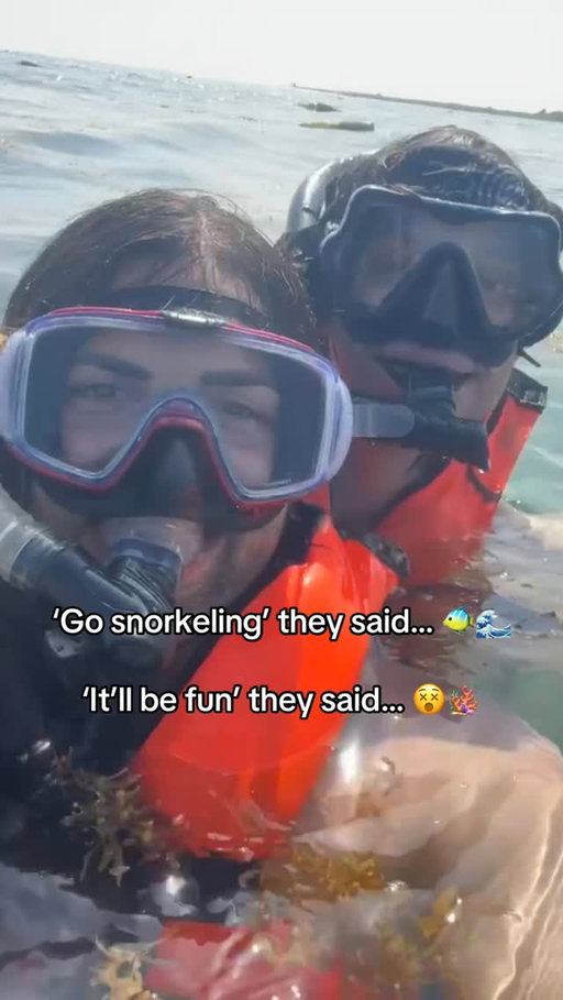 fighting for our lives in the seaweed 💀🌿 #snorkelfail #nothingbeatsajet #jet2view #vacationfail #jet2holidays