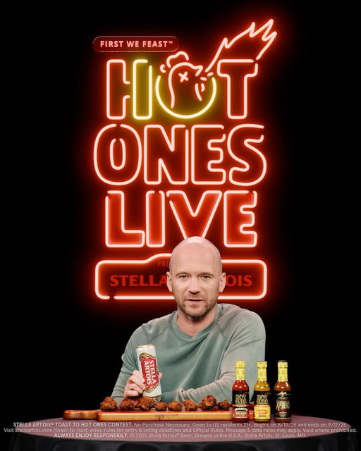 You could win a once-in-a-lifetime chance to appear in a live Hot Ones episode. All you have to do is write a toast to Hot Ones in the comments with #ToastToHotOnes #Contest for your chance to win. ​

Be on stage with Sean Evans and a special guest as part of a live episode event celebrating a decade of Hot Ones — presented by @StellaArtoisUSA and @FirstWeFeast. ​

#ToastToHotOnes #Contest​
​
STELLA ARTOIS®️ TOAST TO HOT ONES CONTEST​
No Purchase Necessary. Open to US residents 21+. Begins on 8/19/25 and ends on 9/17/25. Visit stellaartois.com/toast-to-hot-ones-rules for entry & voting deadlines and Official Rules.  Message & data rates may apply. Void where prohibited.