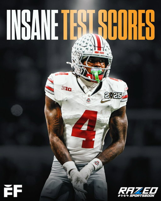 Ohio State star WR Jeremiah Smith has some INSANE testing numbers 💪

🔶Squat: 550 LBS 
🔶Bench (225): 20 REPS
🔶Vertical: 38 INCHES 
🔶Top Speed: 23.5 MPH

Smith is listed at 6-3, 223lbs.

(via New York Times)