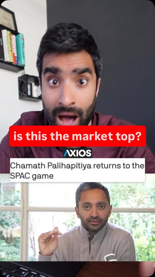 3 red flags in the markets 🚩:
1. Crypto treasury companies 
2. Chamath’s doing a SPAC again
3. AI feeling very bubbly