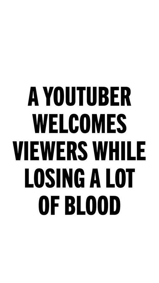 A YouTuber welcomes viewers while losing a lot of blood 🩸 Follow for more Make Some Noise clips!