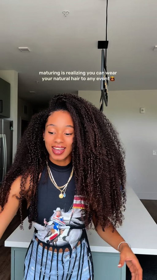 Crazy how younger me wanted my hair straightened all the time, but now I don’t even own a flatiron!🤣👸🏽🎀✨ 
-
-
-
#curlyhair #curlyhairstyles #curlyhairdontcare #longhair #longhairstyles #blackgirlmagic #naturalhair #naturalhaircare #hairjourney #hairgrowth #hairstyles #naturalhairjourney #curls #curlscurlscurls #naturalhairgrowth #braids #knotlessbraids #naturalhaircommunity #hairgoals #protectivestyles #twists #straighthair #blackhair #haircare #explore #hairinspo #explorepage