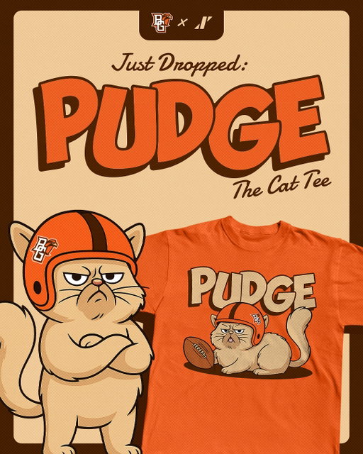 PUDGE TEE ➡️ LINK IN BIO

We’re excited to team up with Pudge, the Bowling Green locker room cat, to launch the official “Pudge the Cat” Tee. This isn’t just any shirt; it’s a chance to show your love for the most famous feline in Ohio.

The best part? For every shirt sold, $7 goes directly to Pudge through his owner George’s NIL fund. Don’t fur-get to order yours today and help us support Pudge all season long as he cheers on Bowling Green football!