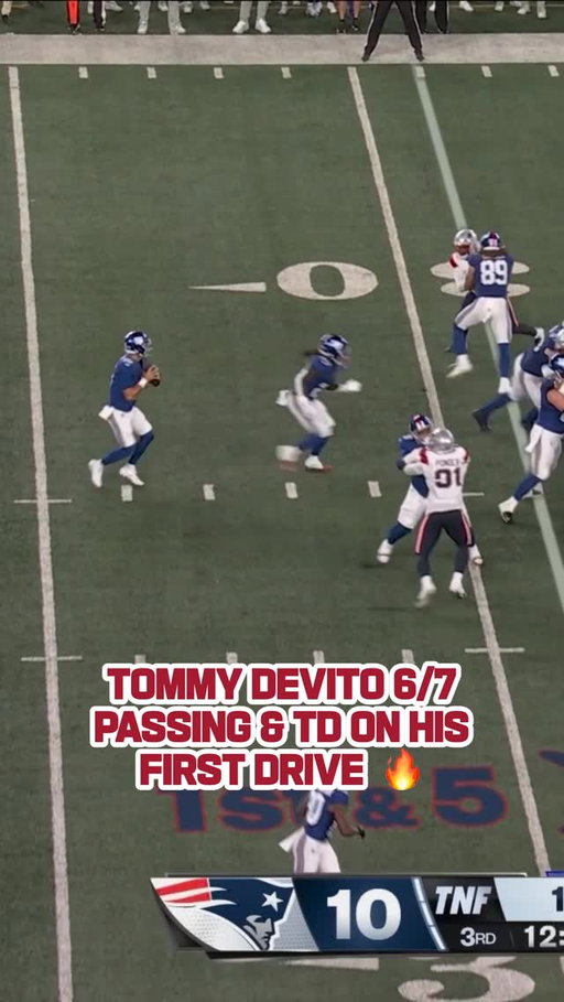 @tommydevito dealing 🤌

📺: #NEvsNYG on Prime Video
📱: Stream on #NFLPlus