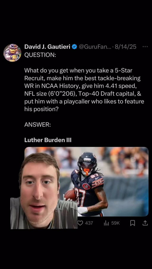 Luther Burden Yap #nfl #nflreels #football #fantasy