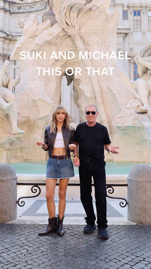 Don’t come between a designer and his sunglasses! Our brand ambassador Suki Waterhouse joins Michael Kors for a little game of This or That on the set of our Fall 2025 campaign in Rome.