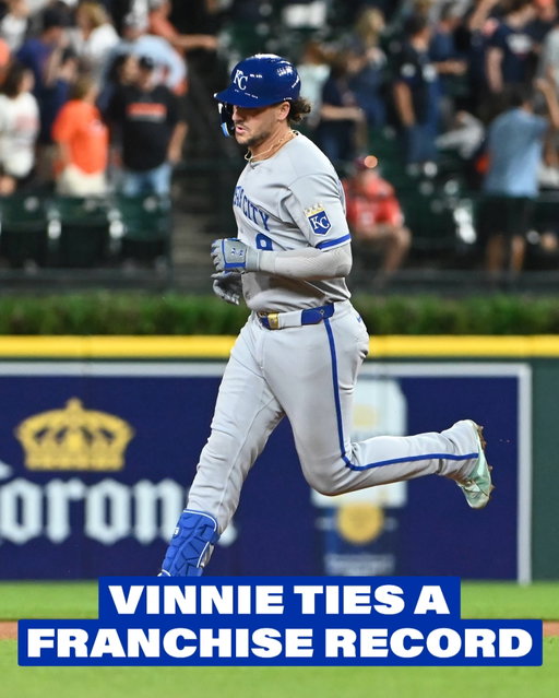 Make it 5 games in a row! 🔥

Vinnie ties the franchise record for the longest streak of consecutive games with a home run.