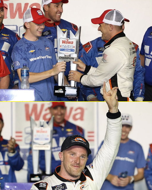 WHAT A MOMENT for Parker Kligerman and Connor Zilisch!

Zilisch started the NASCAR Xfinity Series race at Daytona after receiving surgery on his broken collarbone, with Kligerman hopping in the car midway. Kligerman had never taken the checkered flag for a win until Friday night. Per NASCAR rules, Zilisch gets the points as he’s the one who started the car.