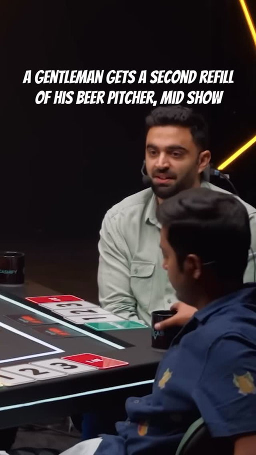 An audience members gets a second refill of his beer pitcher mid show. Gurgaon mein scorpio se jyada beer chalti hai. 
The funniest Lie Hard episode by @gauravkpoor ft. @kennethseb @shreejachaturvedi and @theskygupta . Pls watch it on YouTube.