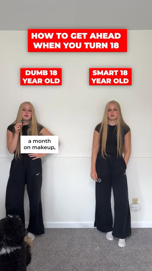 Smart v.s Dumb 18 Year Old 🧠

Follow Ava Your Business and Investing Bestie ✅