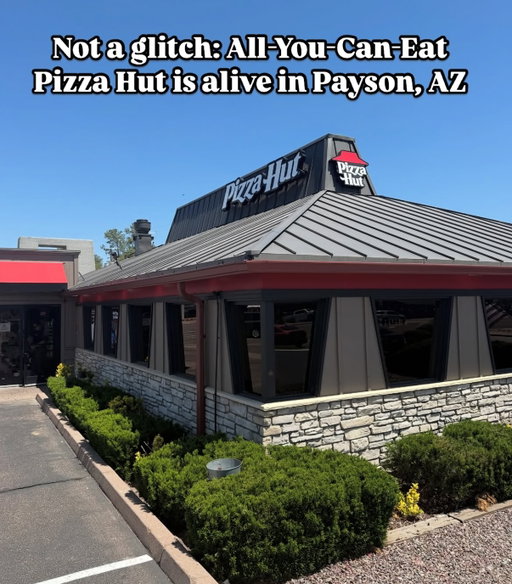 If you’ve ever wondered where time stands still and crust still comes with that classic 90s charm… it’s right here in Payson, Arizona.
Yes, that’s an OG dine-in Pizza Hut with an all-you-can-eat buffet—pizza, wings, salad bar… $9.99. It’s not a glitch in the matrix, it’s just how things are done up here.

And listen—just because I’m often dubbed a pizza snob doesn’t mean I can’t enjoy a little retro red-roofed magic. The cheese hits different when it’s served with a side of memories and a vintage “Hot Beer / Cold Pizza” poster.

Long live the salad bar sneeze guard, the thick red cups, and the dessert pizza that slaps every time.
This post is for the Pizza Hut kids who remember…

#WizardOfZA #PizzaHutNostalgia #RetroEats #AZEats #PaysonArizona #PizzaSnobButNotReally #CarbGoals #AllYouCanEatMagic #PizzaBuffetVibes #VintagePizzaVibes #SupportLocalAZ #FoodAdventureAZ