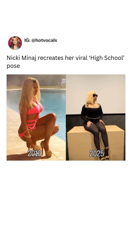 The true queen of setting trend 💅

The Nicki Minaj leg trend went viral when a clip showed her confidently crossing her legs in a way that captured everyone’s attention. Fans started recreating the pose, celebrating her powerful and unapologetic attitude. The trend highlights Nicki’s fierce confidence and style, making it a symbol of empowerment and boldness. Social media exploded with memes, videos, and challenges inspired by that iconic leg cross, showing how small moments can spark huge cultural waves. It’s another example of Nicki’s influence beyond music, inspiring fans to embrace their unique presence and self-assurance.

#nickiminaj #trend #tiktok #highschool