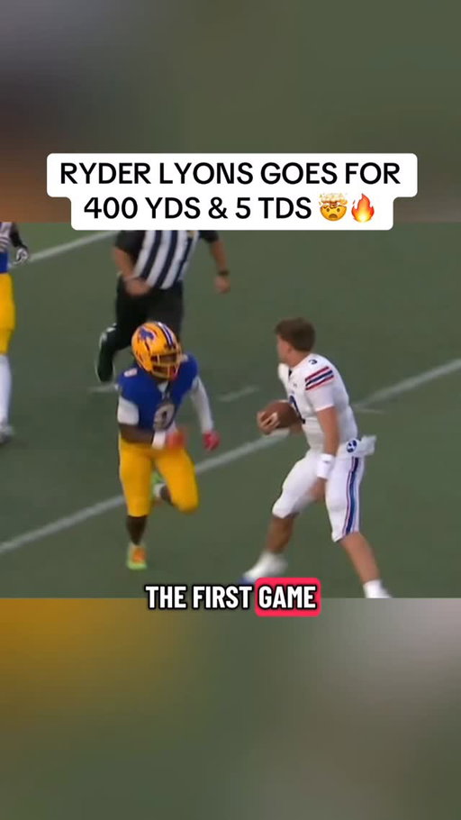 5⭐️ BYU commit @ryder.lyons goes OFF for 400 yards & 5TDS 🤯🔥

@hayesfawcett3 @sportscenternext @on3 @on3nil 

#collegefootball #d1football #highschoolfootball #football