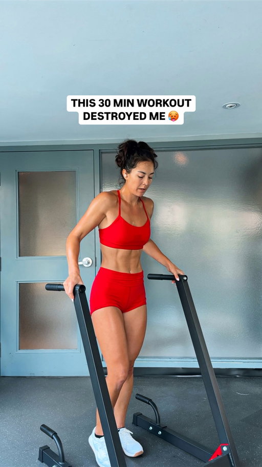 30 MIN BRUTAL FULL BODY WORKOUT

👉🏽 COMMENT COACHING if you want to start training 1:1 with me this fall!

I can’t believe August is coming to an end already! It’s honestly not a joke when they say summer is two weeks long in Canada 😂🥲

But the good news is that now things are slowing down, my 1:1 coaching is opening again! 🤸🏻‍♀️

If you’re wanting to secure a spot to start in September, (and we only take 10 people every time we open), get back on track and realign with your goals, this is it! Comment COACHING below and I’ll send you a link to get started ⭐️ @trainborntosweat

Workout details:
4 sets:
DB squat to press x 12 
Heavy DB squat x 10
Mountain climbers x 45 secs 
Alt reverse lunges x 10/ side 
Hanging leg raises x 12 *can swap for v-ups*
.
.
#athletictraining #homeworkout #abs #workoutvideo #fullbodyworkout #dumbbellworkout