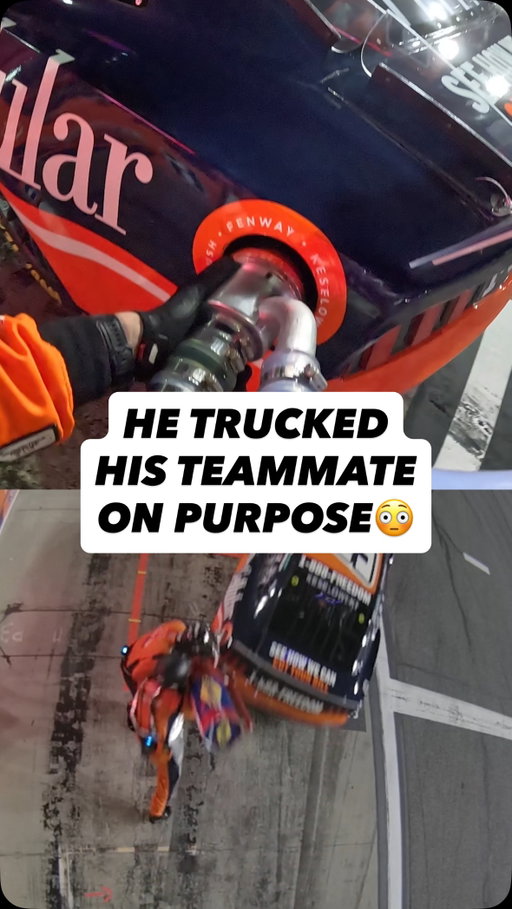 Putting his body on the line for the team💪

Telvin McClurkin, Tire Carrier for the No. 6, purposely collided with his teammate, Cody Osburn, to not get a penalty on pit road in Daytona. Great awareness and teamwork👏