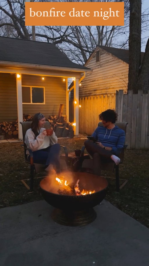 What’s your favorite way to spend a fall evening?! 🍁 I’m currently dreaming of all the things I want to do this fall, and this is definitely one of them! 🪵🔥 There’s nothing quite like an evening spent with your favorite person, a toasty bonfire, a mug full of hot cocoa or tea, roasting yummy s’mores, and reading a cozy book! Not to mention, it’s a fantastic budget-friendly date night idea. 🧡

We woke up today to a gloomy, overcast, 63 DEGREE morning and I am in HEAVEN! All the windows are open and this incredible weather really has me dreaming about all the things I want to do this fall—a cozy bonfire night included. 🍁 Are you experiencing this cold front right now too?! I’m hoping all of my autumn-loving friends are enjoying these unusual cooler temperatures!

#fall #autumn #fallvibes🍁 #autumnvibes🍁 #fallismyfavorite #autumniscoming #bonfire #bonfirenight #campfire #firepit #firepitseason #bonfireseason #fallseason #autumnseason #cozyvibesonly #cozyvibes #cozyliving #cozyathome #datenight #datenightideas #marriedlife💍 #budgetfriendly #datenightin #fallaesthetic #autumnaesthetic #patiolife #cozylife #cozylifestyle