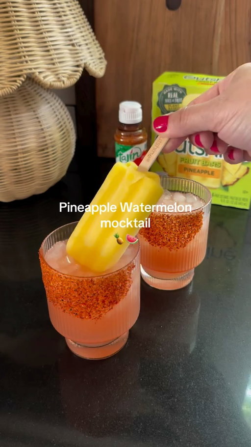 Elevate your hosting game with this irresistible pineapple watermelon mocktail! Refreshing, vibrant, and guaranteed to impress your guests!🍍🍉

@tajinusa 
 
See recipe below (for one mocktail):
Rim your glass with agave and Tajin. Add lots of ice to your cup, then add 4 oz pineapple juice, 2 oz watermelon juice, and 1/2 oz lime juice. Top your drink with a sparkling water of your choice. Finally, garnish with an Outshine pineapple fruit bar and enjoy!💚