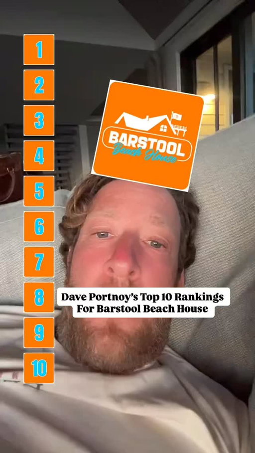 Dave Portnoy’s Top 10 Rankings For Barstool Beach House @stoolpresidente