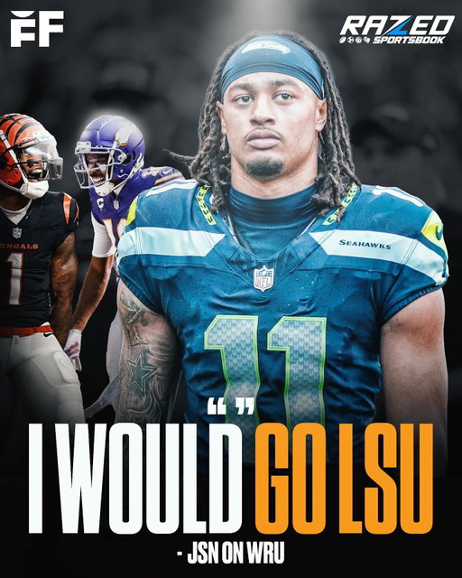Seahawks star WR Jaxon Smith-Njigba says LSU is currently Wide Receiver University over his former school, Ohio State👀

“Right now, this second, I would go LSU,” JSN said on the Pivot. 

Notable LSU WRs in the NFL: 
🔶Justin Jefferson 
🔶Ja’Marr Chase 
🔶Malik Nabers
🔶Brian Thomas Jr. 
🔶Odell Beckham Jr. 

Notable Ohio State WRs in the NFL:
🔶Garrett Wilson 
🔶Terry McLaurin
🔶JSN
🔶Chris Olave
🔶Marvin Harrison Jr. 

Is LSU WRU over OSU?👀