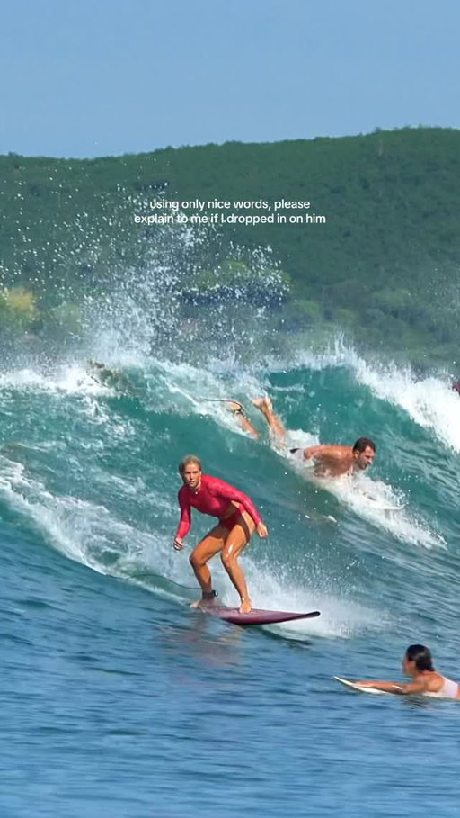 how can you control not dropping in on people when you’re up much before them? 

#surfvibes #surfergirl #surfing #learntosurf #beginnersurfer #lombok #surftrip