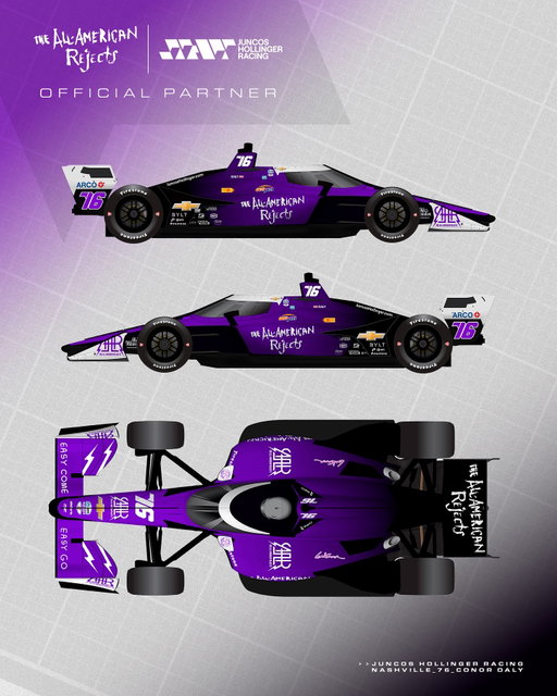 💥 𝗢𝗨𝗥 𝗗𝗜𝗥𝗧𝗬 𝗟𝗜𝗧𝗧𝗟𝗘 𝗦𝗘𝗖𝗥𝗘𝗧:

The Rejects aren’t just headlining the party, they’re taking over the track with Conor Daly and the #76 JHR Chevy. 🤘🔥

Juncos Hollinger Racing & Conor Daly have teamed up with the All-American Rejects for the Music City Grand Prix! 

Get ready for speed + chaos in Nashville. 🏎️🎸

#AllAmericanRejects #IndyCar #MusicCityGP