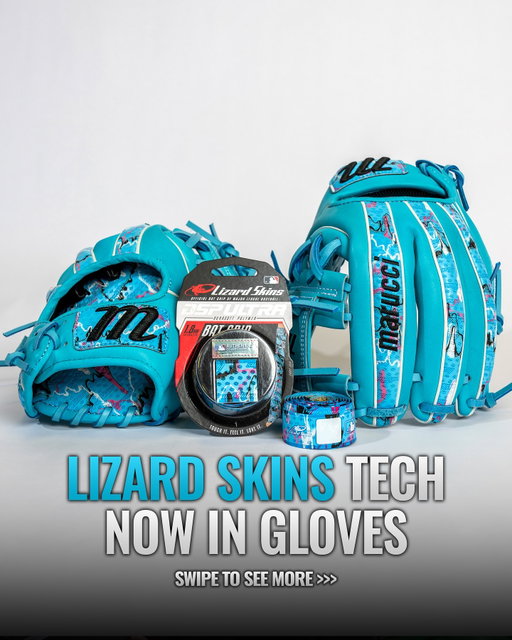 @maruccisports 🤝 @lizardskins 

For the first time ever, game-changing bat grip technology is now in fielding gloves. The Blue Lizard from our NightShift Collection features a palm lining with Lizard Skins DSP Ultra grip, delivering unmatched tackiness.

#NightShift #baseball #gloves