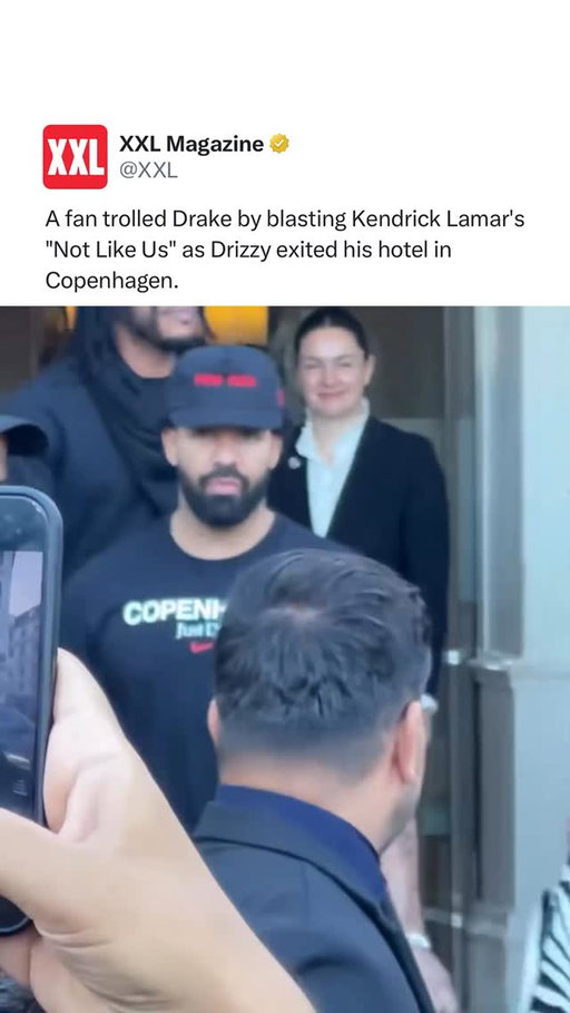A fan trolled Drake by blasting Kendrick Lamar’s “Not Like Us” as Drizzy exited his hotel in Copenhagen.