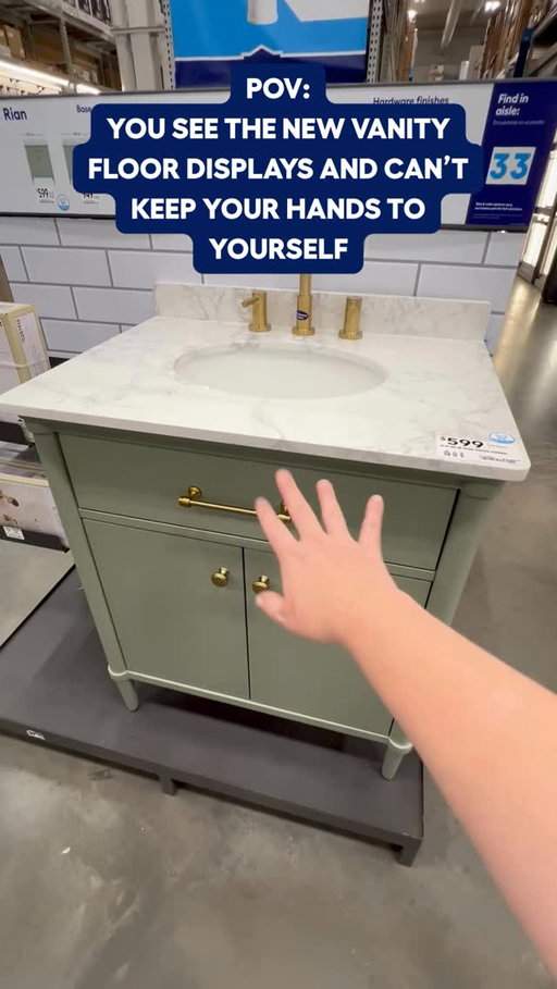 🗣️ PSA: Find these
 ✨ gorgeous ✨ bath vanities on the showroom floor, so you can experience their elevated design for yourself.