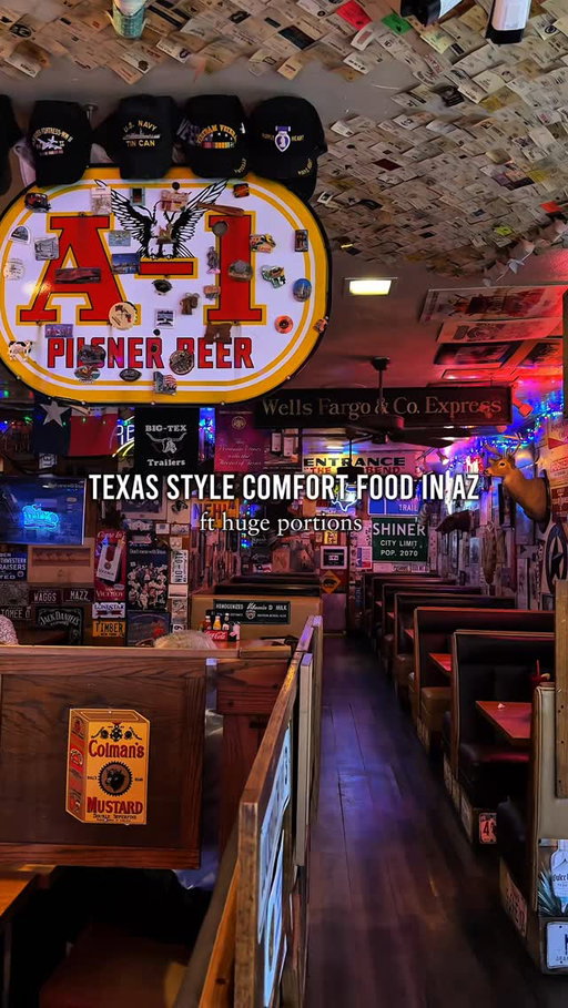 Comfort food done right. 🥩 Texaz Grill has been serving up Southern classics since 1985, and their chicken-fried steak is basically legendary (over a million sold!) It’s probably the largest Chicken Fried Steak I’ve ever seen! All their dishes are massive portions!  Here you’ll also find smoked prime rib, fried catfish, burgers, sandwiches, as well as classic brunch items! The perfect place for when you’re craving hearty portions, nostalgic vibes, and a spot that feels like a local hangout!

📍 @texazgrill | 6003 N 16th St, Phoenix, AZ 85016