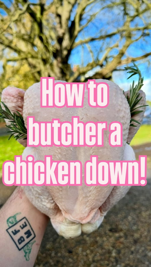 At BFME we bring in whole free range chickens and break them down ourselves, utilising the whole bird. Here’s a cheeky tutorial of how we go about breaking an our bang tasty chickens down. 
Loved doing this, shall I do some more? 
#tutorial #freerangechicken #chicken #butcher #freerange #teamBFME