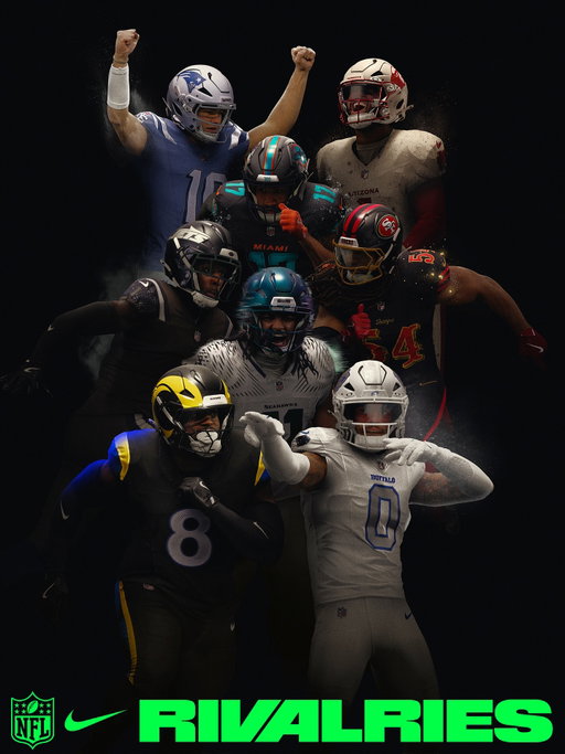 When your rival is at the door, who will you become?

Rivalries Games:
Seahawks @ Cardinals — 9.25
Jets @ Dolphins — 9.28
Patriots @ Bills — 10.5
Jets @ Patriots — 11.13
Seahawks @ Rams — 11.16
Dolphins @ Jets — 12.7
Rams @ Seahawks — 12.18
Seahawks @ 49ers — 1.4

Show them who you are.