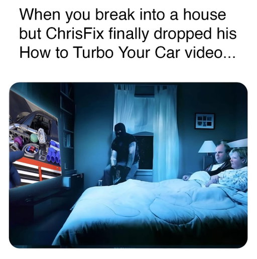 This is how in envision it will be when the “How to Turbo Your Car video is finally done! 
In the meantime I have A LOT of videos in the works and coming out before the end of the year for you guys. A new one will be out next week which will help millions of people! Then I fly to China to film another EPIC video which I have been working to make happen since the beginning of the year. Then I get back and film/edit/publish the 6 BIG videos I’ve been working on over the summer for you!

I am glad I took a bunch of trips this summer. It was needed badly. I was definitely burnt out from the grind and now I’m re-energized and ready to get videos done! 

#ChrisFix